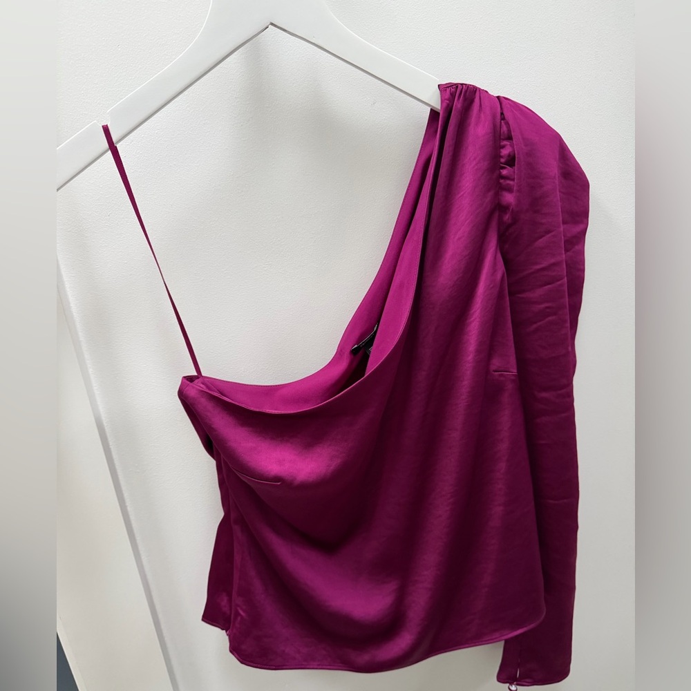 Express Fuchsia Asymmetrical Blouse